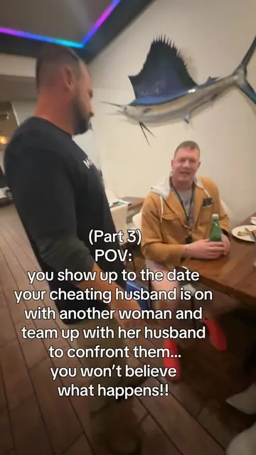 Here it is the well awaited part three.., POV you show up to the date you’re cheating husband is on with another woman and team up with her husband to confront them. You’re not gonna believe what happens!!!! #caughtcheating #cheater #tinder #relationships #FYP 
